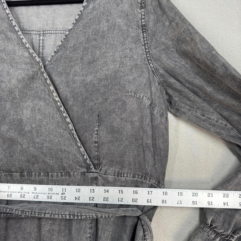 Who What Wear Women's Gray Denim Wrap Dress Size Large‎ - Picture 6 of 9